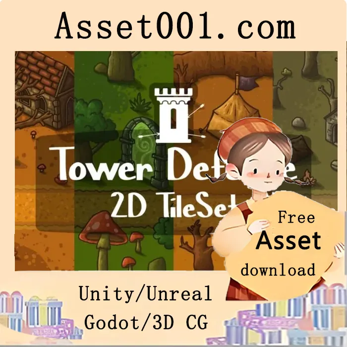 幻境要塞防御地图瓷砖集：为2D要塞防御游戏打造的可扩展像素艺术资源|Fantasy Tower Defense Level Tileset