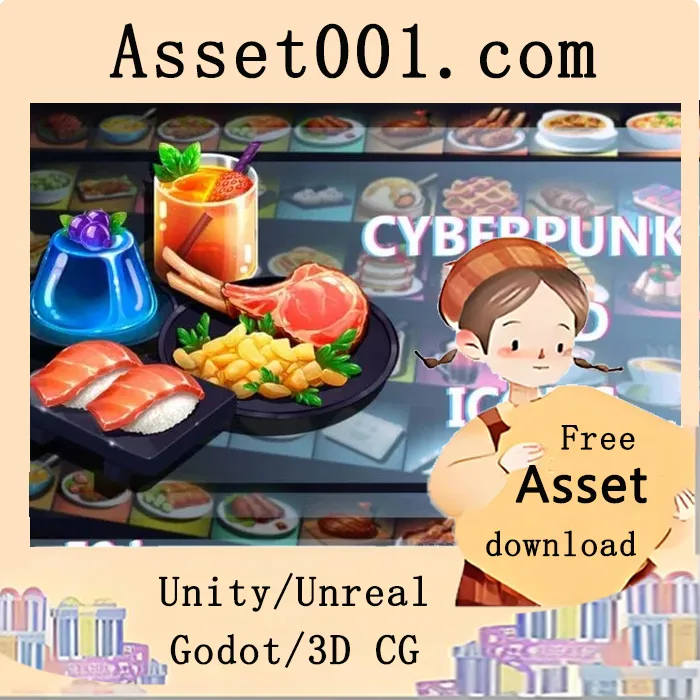 免费游戏食品图标集：50个高精度、生动的2D食品图标|Different Food Icons for Video Game