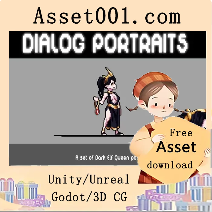 暗精灵女王像素头像图标包：为游戏对话注入情感与叙事深度|Dark Elf Queen Avatar Icon Pixel Pack for Dialogue