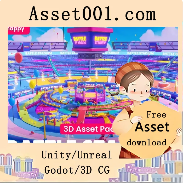 低多边形3D模型包：Battle Stadium 战斗体育场完整资源集（含370个独特资产与12个动画角色）|Battle Stadium - Low Poly 3D Models Pack v1.1 (30 Dec 2025)