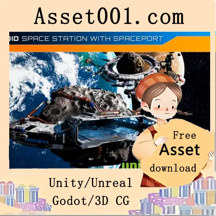 Unity太空站与小行星采矿设施包：含互动门、模块化设计及高精度天体环境|Space Station - Asteroid Mining Facility v4.26+