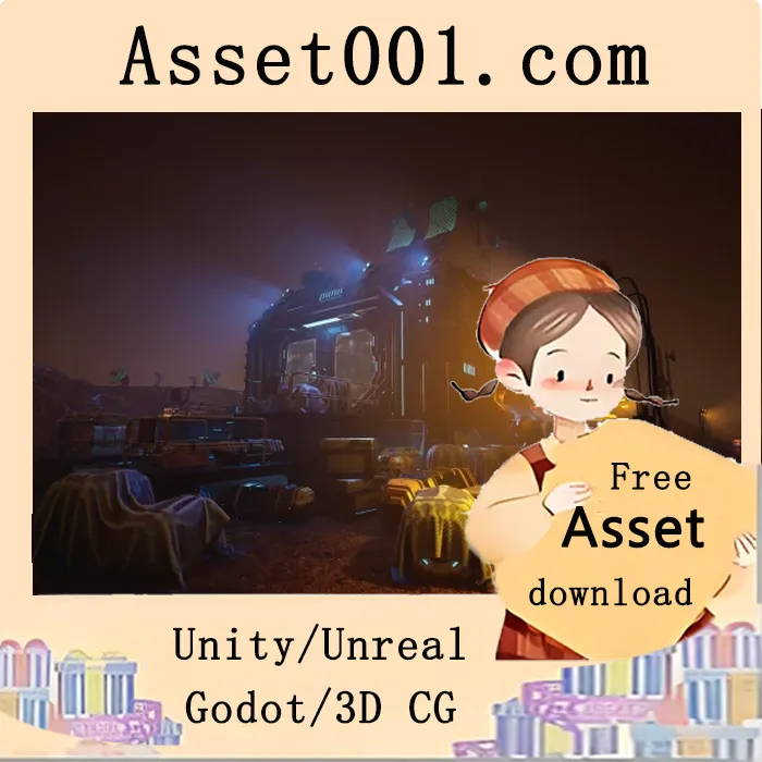 科幻空间站营地场景包：包含走廊、环境元素及4K高清材质，适用于AAA游戏与动画制作|Sci-Fi Space Station Camp v5.0+