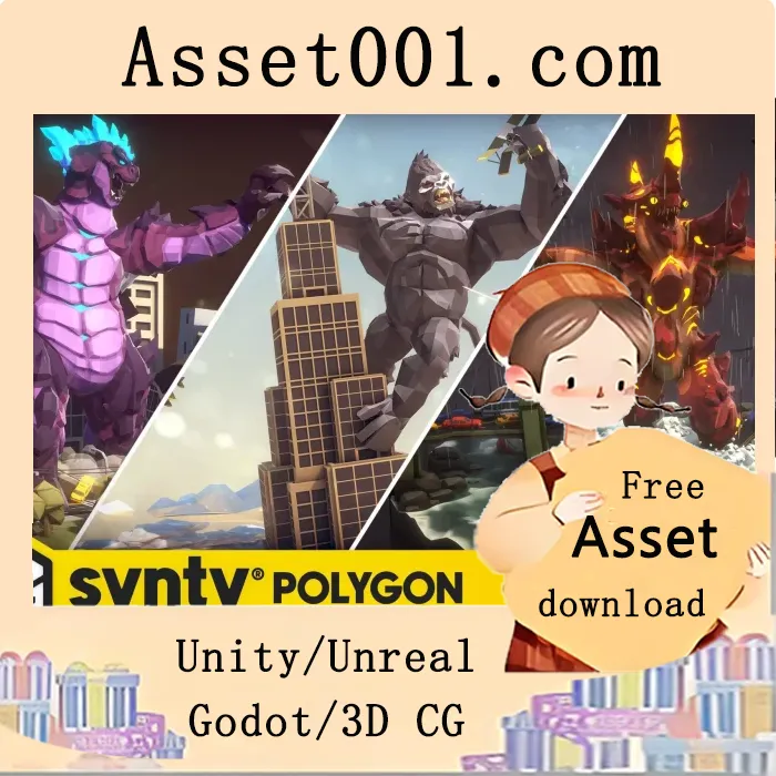Synty® Studios 推出 POLYGON - Kaiju 资产包，包含四款高质量低多边形巨兽模型|POLYGON - Kaiju Pack - Art by Synty v1.0.0