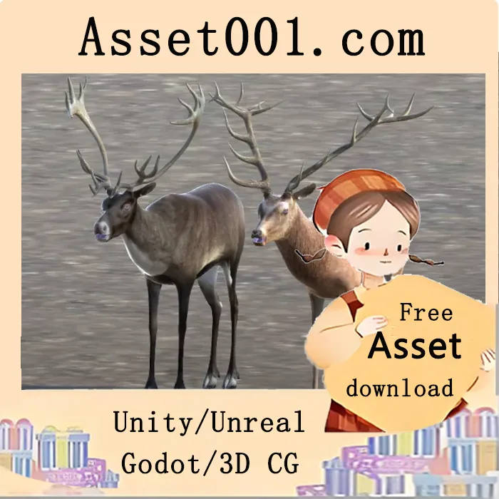 红鹿、驯鹿和麋鹿3D模型与动画详解|Deer, Caribou and Moose v1.0.3.1