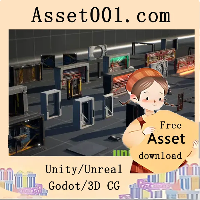 科幻风格动画门套装：含23个可动画门蓝图及演示场景|Sci-Fi Door Set v4.26+