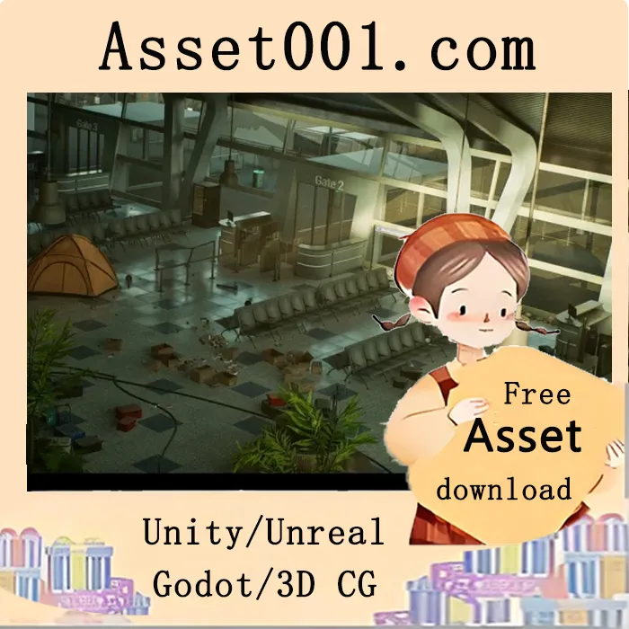 基于Unreal 5引擎的机场大厅环境详解：250+高质量资产与Nanite/Lumen兼容性|Airport Terminal Interior v5.1+