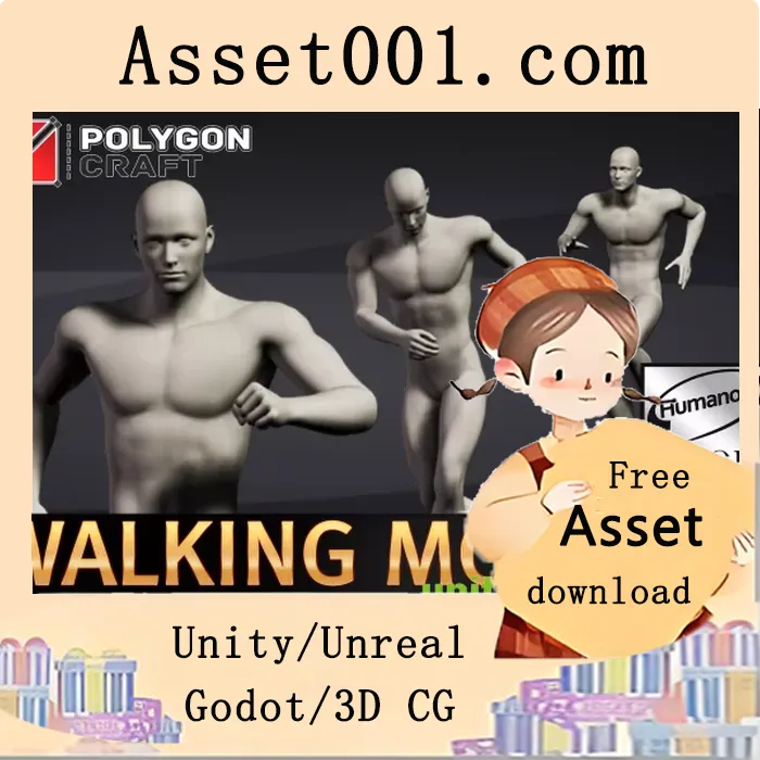 58段高质量行走动作捕捉动画包，支持Mecanim和根运动|Walking Motions Pack 1 v2.0