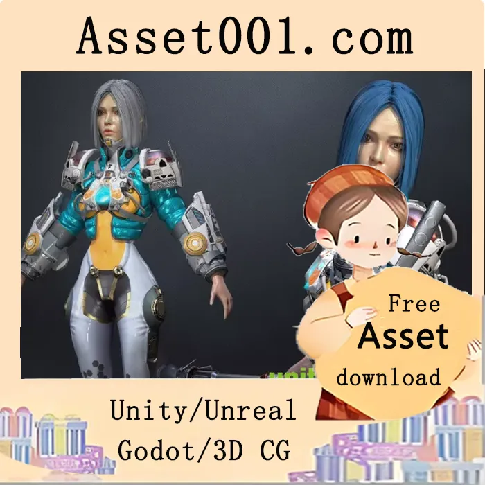 低多边形角色模型：Zelda 科幻女孩（适用于多种游戏类型）|Zelda - Sci-Fi Girl v1.0