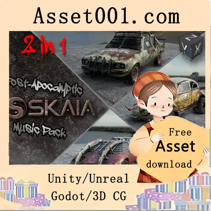 低多边形后末日汽车资源包，适用于移动游戏|Post-Apocalyptic Road Warriors Bundle v1.0