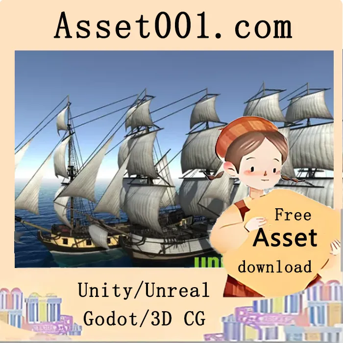 Low/Mid Poly Brig Ship Pack v1.1