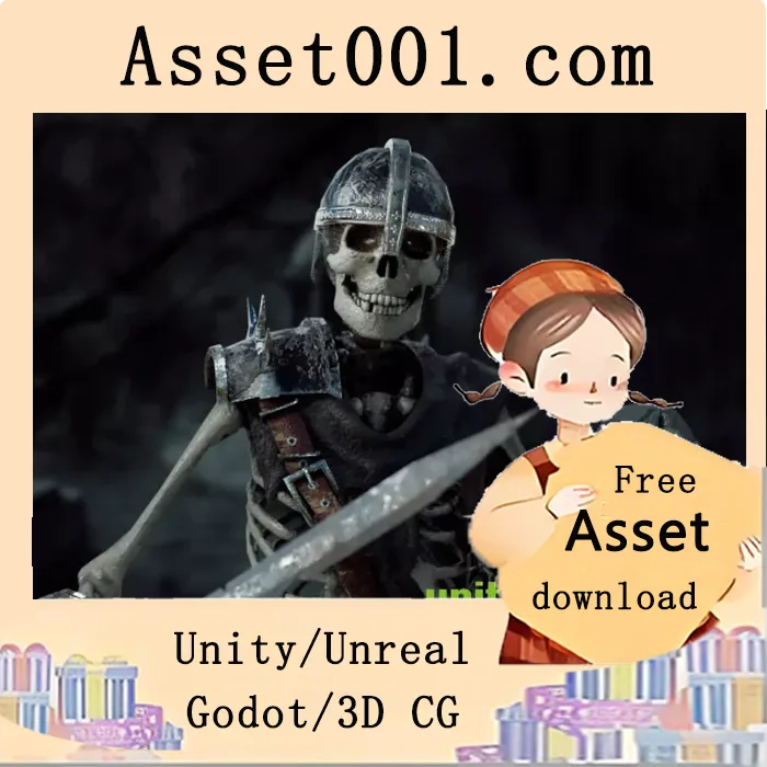 适用于RPG游戏的3D动画角色模型（含PBR材质与完整动画）|Skeleton Warrior / Knight v1.0