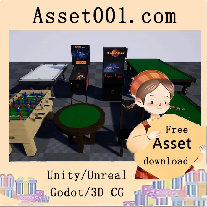 Unity池台、游戏厅与酒吧道具包|Pool Arcade and Bar Item Pack