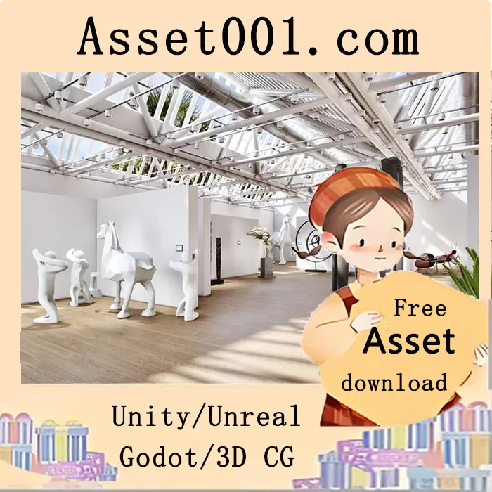 Unreal Engine艺术画廊场景：高保真、模块化室内设计示例|Museum and Gallery - Archinteriors Vol 12 Scene 4 (5.3+)