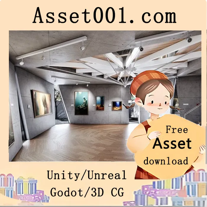 Unreal Engine艺术画廊场景包：模块化室内设计，支持Lumen光照优化|Museum and Gallery - Archinteriors Vol 12 Scene 2 (5.3+)