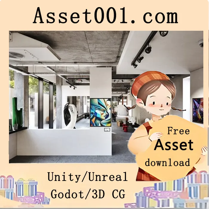 Unreal Engine艺术画廊场景：模块化室内场景，支持Lumen光照优化|Museum and Gallery - Archinteriors Vol 12 Scene 1 (5.3+)