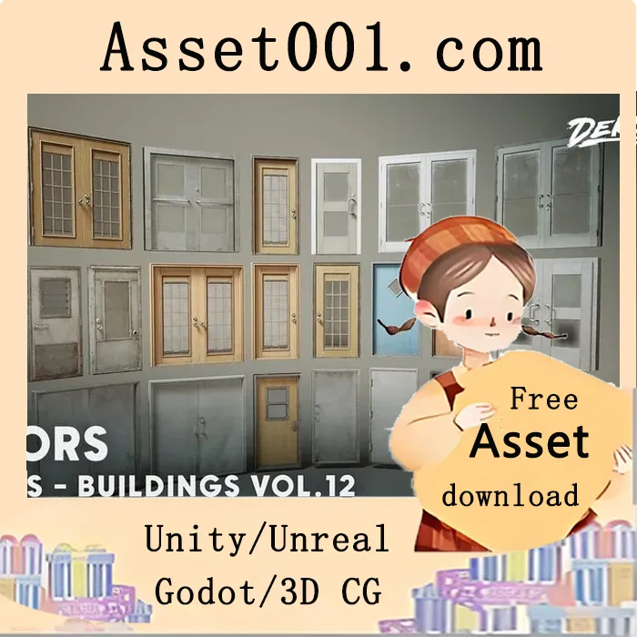 Unreal Engine 5 乡镇大门资产包：Nanite与低多边形结合的高精度建模|Buildings VOL.12 - Town Doors (Nanite & Low Poly)