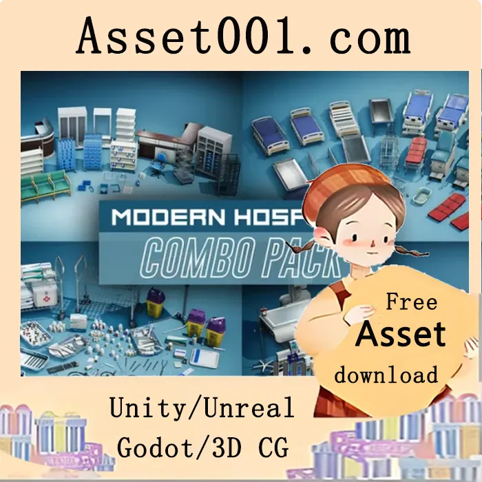 现代医院道具包（VOL 1-6）——高精度纹理与可编程材质集合|Hospital - COMBO Prop Pack (VOL 1-6) v4.17-4.27+