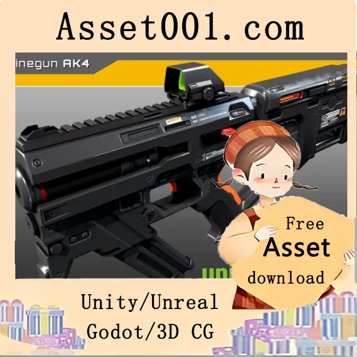 Unity引擎中可玩的科幻机枪AK4蓝图资源详解|SciFi Machinegun AK4 Playable v4.16-4.27+