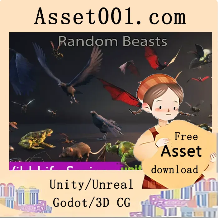 高画质PBR角色模型，性能优异且支持VR，多平台通用|Wild Life - Random Beasts v2.4