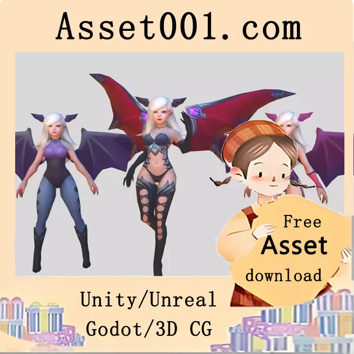 SuccubusV v1.0角色包：3个角色+12动画，低多边形优化，支持3ds Max 2016原始文件|SuccubusV v1.0