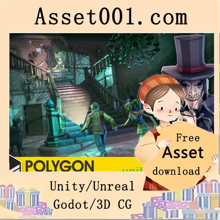 低多边形恐怖风格游戏资产包：包含650+详细预制件|POLYGON Horror Mansion - Low Poly 3D Art by Synty v1.06