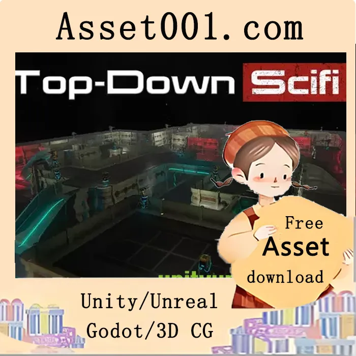 Unity顶级科幻风模块化环境包，支持顶视图地图构建|Top-Down Scifi modular Environment v1.1