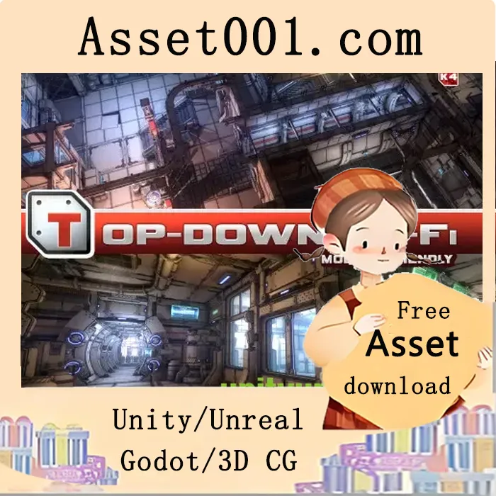 Unity科幻风格室内场景模块包：含200+预制件，支持俯视与多种摄像机视角|Top-Down Sci-Fi v1.2