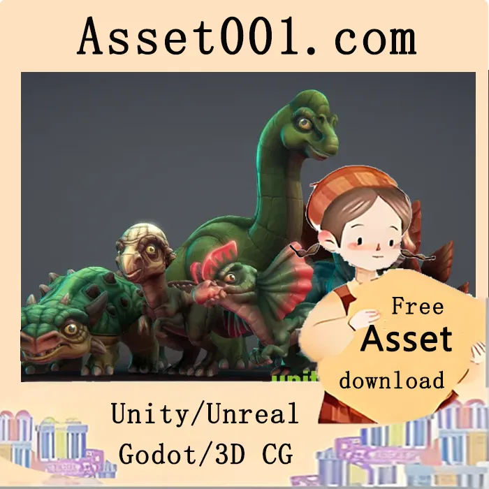 6个卡通恐龙角色及带根运动的动画文件|Toon Dinosaurs 2 v1.1