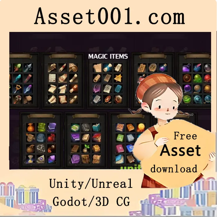 156款手绘魔法图标集，适用于奇幻风格游戏|Magic Items v1.0