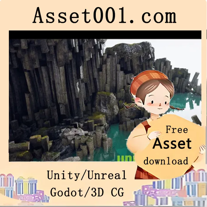 Unity AssetKit 现实感 basalt 岩石柱与支柱套件（21种类型）|Basalt Columns and Rocks 21 Types - AssetKit PBR v4.26-4.27+