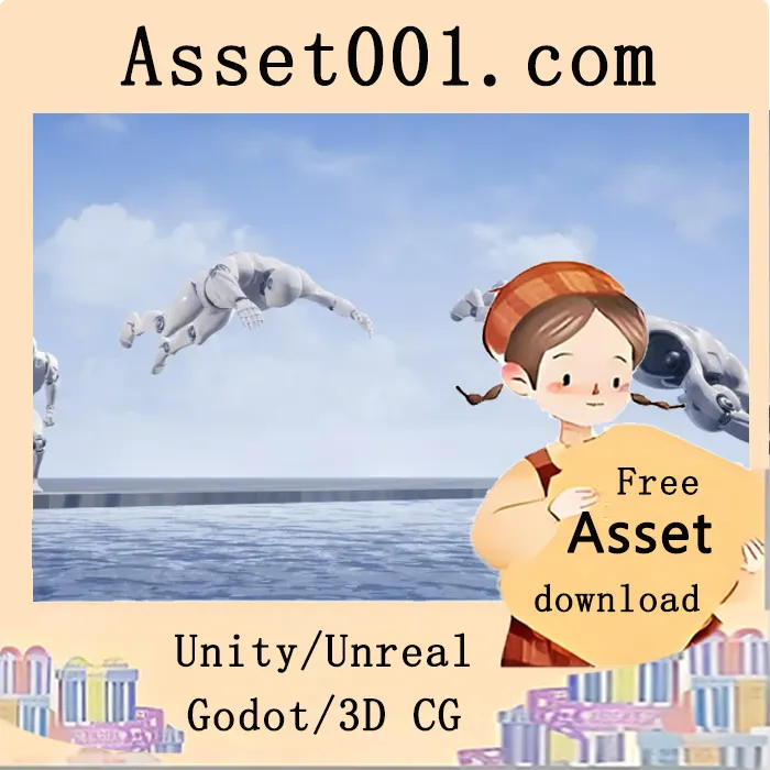Unity/Unreal 水中跳水动画集 4.27+（含三种跳水动作及根运动支持）|Pool Dives Animation Set 4.27+