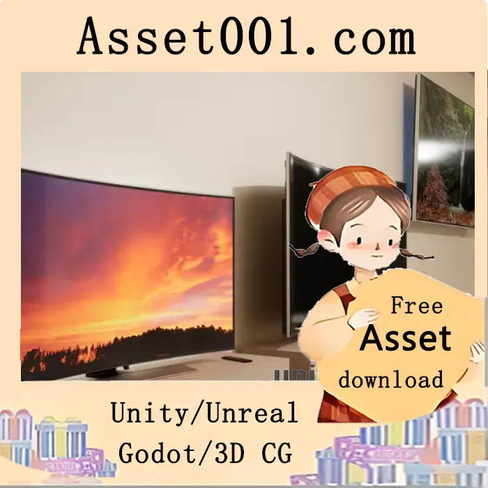 UE5.1+ 支持的电视套装资源包：含视频播放与多种自定义选项|TV Set v5.0+