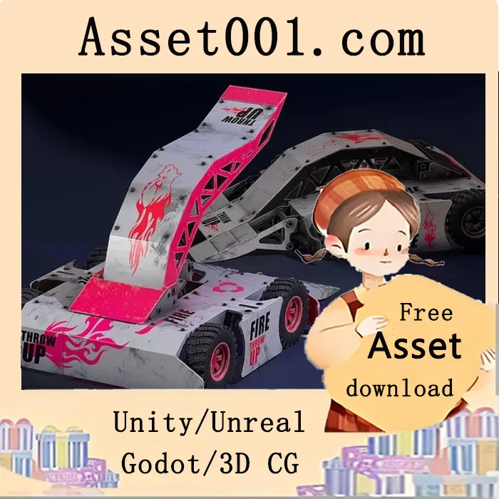 低多边形战士机器人3D模型（支持多种格式与4K纹理）|Robot Wars ThrowUp 5.7