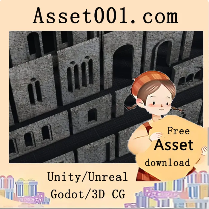 中世纪模块化墙套装：48款可组合3D墙体模型打造沉浸式场景|Medieval Modular Wall Pack - Kitbash Collection 5.5