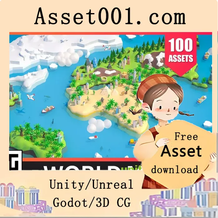 World Map - Low Poly Asset Pack by ithappy v1.1