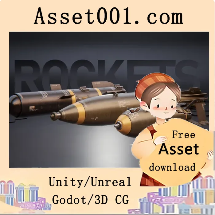 8K高清军事火箭与导弹模型包，支持Unreal Engine 5环境渲染|Military Rockets 5.7