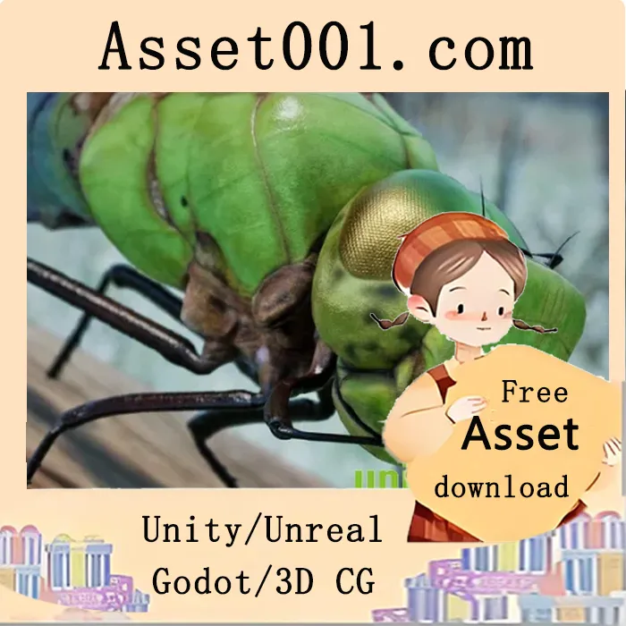 高精度绿达尔纳蜻蜓模型资源包（含60fps动画、4K纹理与LOD）|Animalia - Green Darner Dragonfly v4.24-4.27+