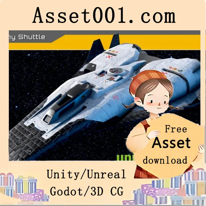 Unity商城推荐：科幻殖民飞船完整包，含激光武器、动态护盾与破坏性爆炸效果|Colony Shuttle Spaceship v4.16-4.27+