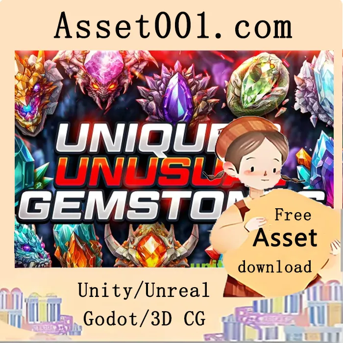 100+ 独特罕见宝石图标集合，专为游戏开发者打造|Unique & Unusual Gemstones v1.0