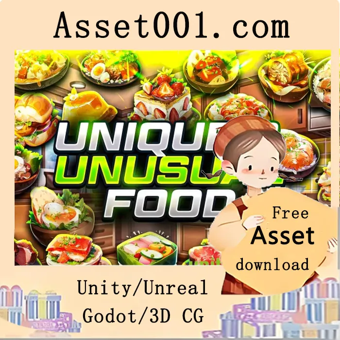 100个独特奇特食物图标资源包，为游戏环境增添美味创意|Unique & Unusual Food v1.0