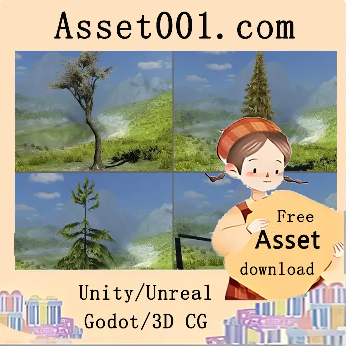 Unity山地植被包：20种树木含60个LOD层级，3张纹理图集降低绘制调用|Mountain Vegetation v1.0