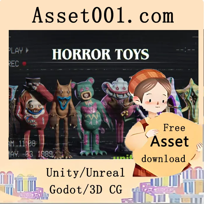 恐怖毛绒玩具素材包：打造沉浸式惊悚游戏氛围|Horror Plush Toys - Spooky Mascot Creatures v1.0