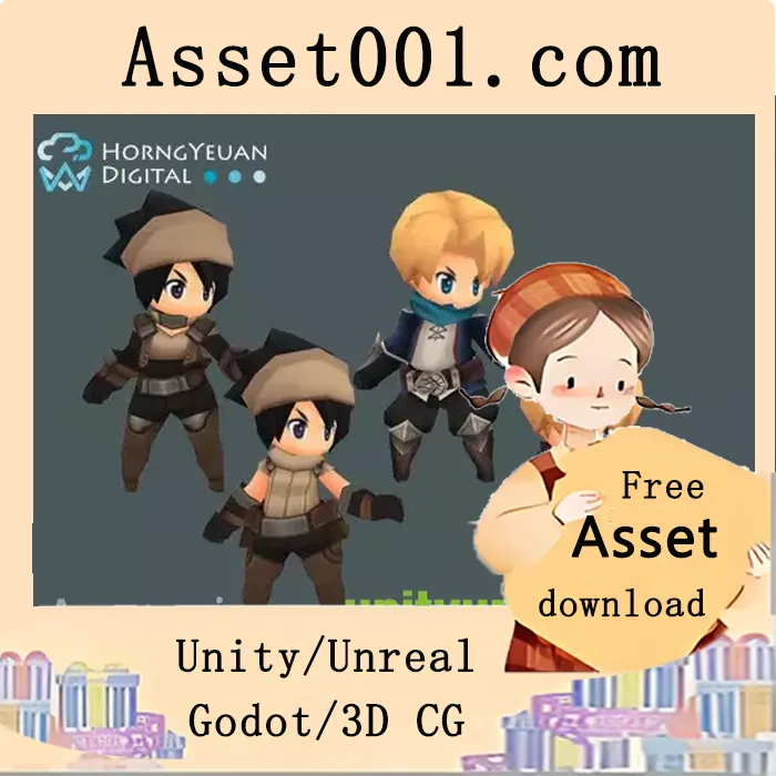 3D中世纪刺客角色包（男女性）|Toon Assassins (Male + Female) v1.0