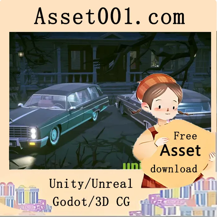 低多边形灵车套件——适用于Unity 2019.4及以上版本的恐怖游戏扩展资源|POLYGON - Hearse Kit v1.0