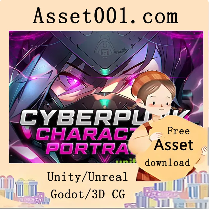 赛博朋克风格动漫人物肖像集：100幅高清PNG设计作品|Anime Cyberpunk Character Portraits v1.0
