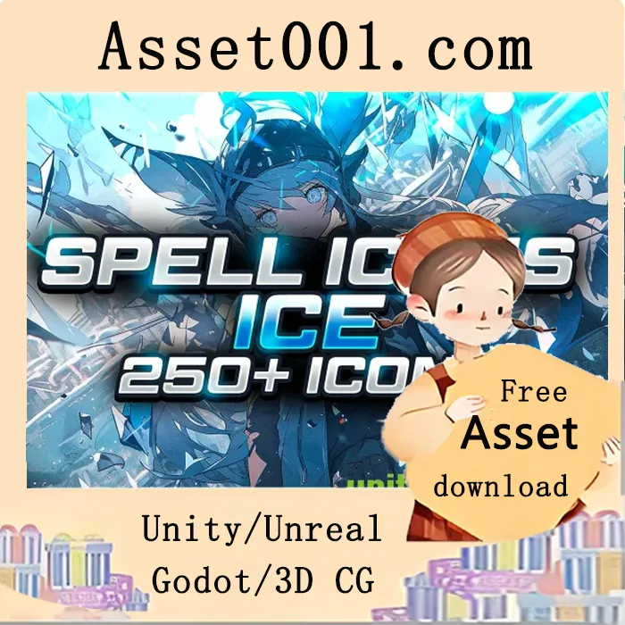 冰系法术图标集合：250个精美视觉设计，展现寒冰魔法魅力|Cinematic Spell Icons - Ice v1.0