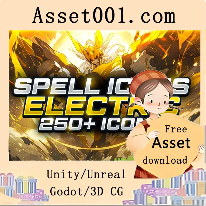 250个电系法术图标集合，打造充满能量的奇幻游戏体验|Cinematic Spell Icons - Electric v1.0