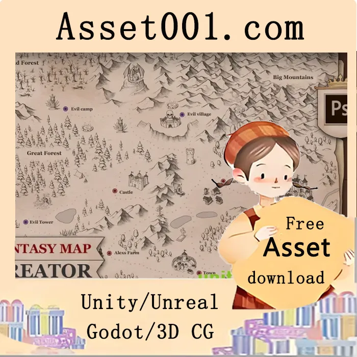奇幻地图生成器：无需Photoshop技能即可创建手绘风格地图|Fantasy Map Creator v1.0