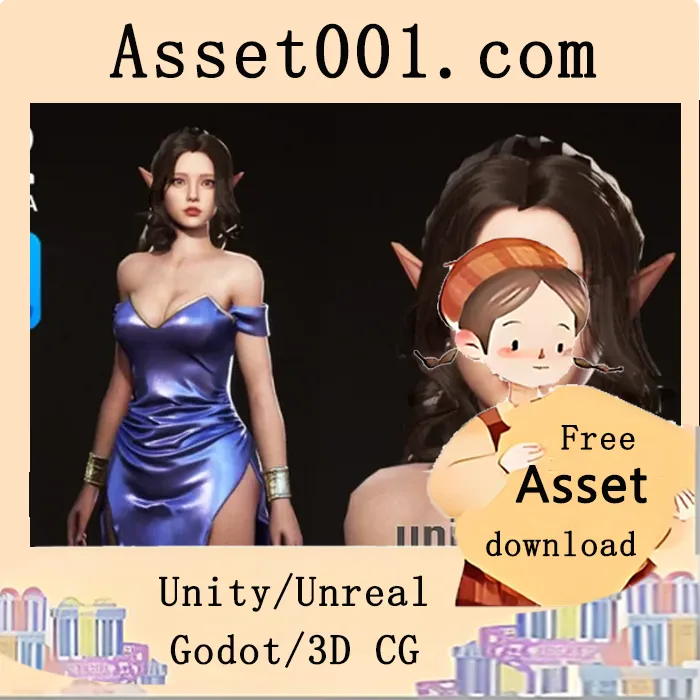 支持AR和模块化定制的可交互虚拟角色资产|F2 Elven Girl Belle v4.27+