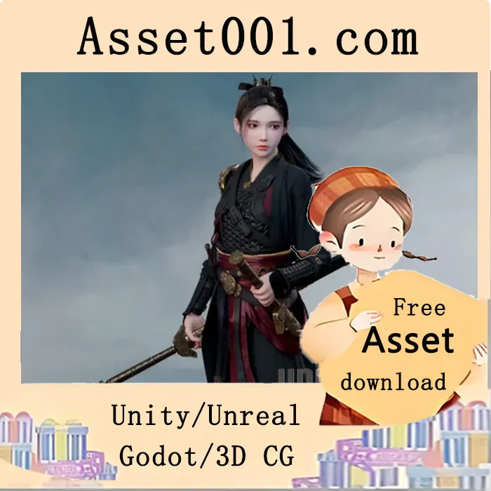 中文女性角色模型资源包：支持PBR材质、面部表情与服装模拟|L: ChineseWarrior v4.19-4.27+